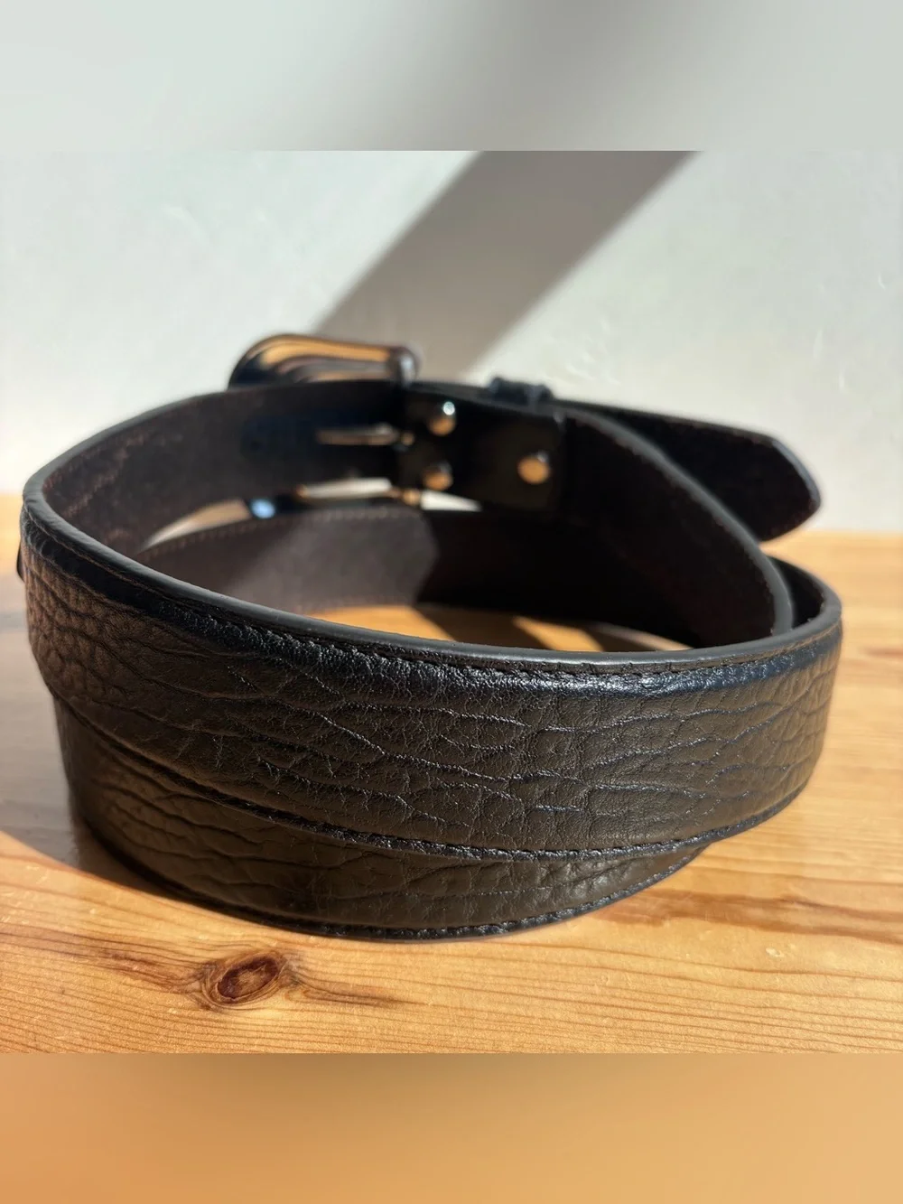 Nocona Mens Black Bullhide Leather Belt Western Tooled Embossed N2438901 Sz 46